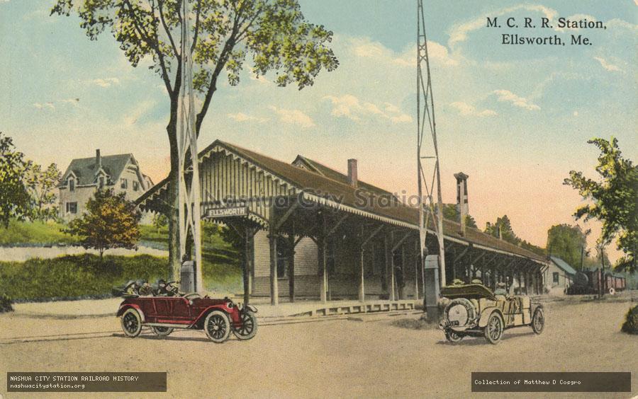 Postcard: Maine Central Railroad Station, Ellsworth, Maine
